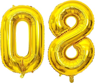 80e Verjaardag Ballon Goud, Folie Ballon 40 cm voor Verjaardagsdecoratie, Feestversiering 80ste Jubileum, Ballonnen voor Mannen en Vrouwen
