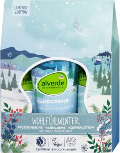 Kerst Geschenkset Alverde Feel-Good Winter | 3-delige Kerstcadeauset - Douchegel - Handcrème - Bodylotion | Kerstcadeau Verzorgingsproducten