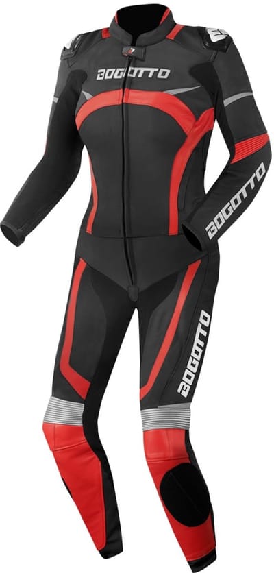 Bogotto Misano Dames Zwart Rood 2-Delig Motorpak - Racepak