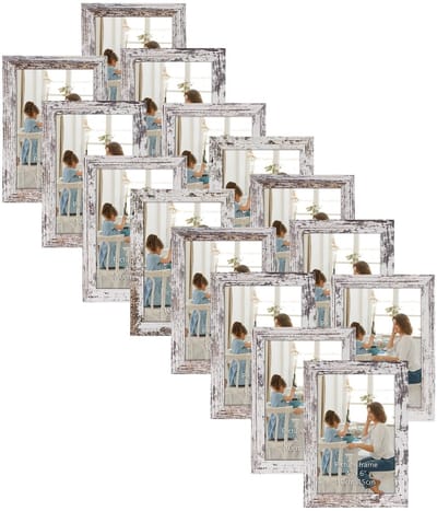 Dailygoods- Fotolijst Set van 15 - Fotolijst 10x15 cm - Vintage Witte Fotolijsten - Decoratie voor Kamer - Hoogwaardige Materialen - Schokbestendig - Foto Lijst