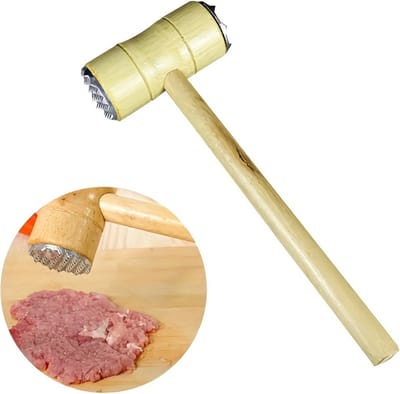 Livano Vleeshamer - Vleesvermalser - Vleespletter - Vleesklopper - Kip - Rund - Varken - Bbq Accesoires - Meat Hammer - Hout