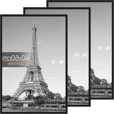 Fotolijsten 40x60 cm - Set van 3 Zwarte Fotolijsten voor Wandmontage