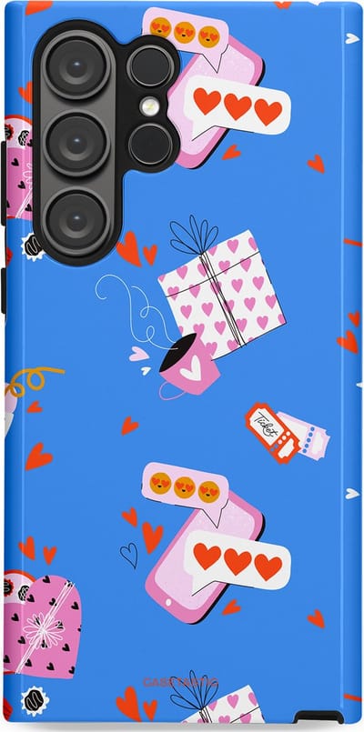 Casetastic Hoesje Geschikt voor Samsung S23 Ultra - Stijlvolle Beschermende Duo-layer Case - Romantische Date