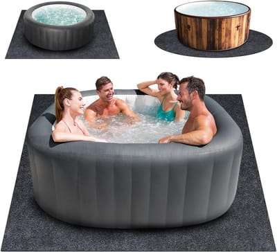 Extra grote opblaasbare hottubmat 80 x 80 inch - waterdichte en antislip vloerbeschermer voor binnen en buiten