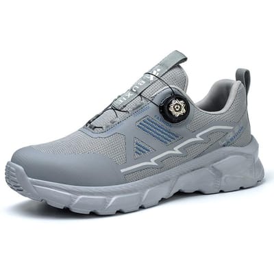 Lichtgewicht Heren Veiligheidsschoenen Anti-verplettering Anti-perforatie Draaiknop Werkschoenen Stalen Neus Werksneakers Beschermende Veiligheidslaarzen 39 grijze kleur