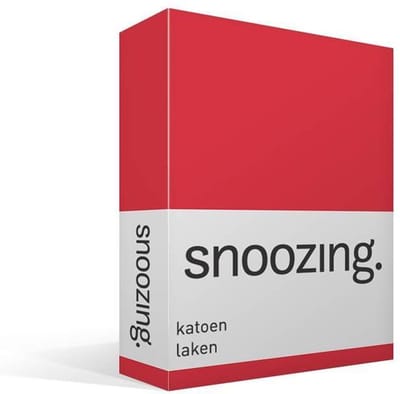 Snoozing - Laken - Katoen - Eenpersoons - 150x260 cm - Rood