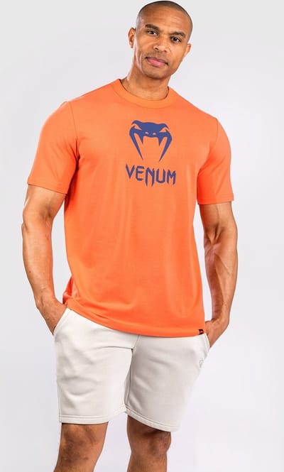 Venum Classic T-shirt Katoen Oranje Marineblauw - S