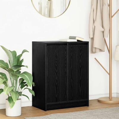 vidaXL - Dressoir - 57x34x76 - cm - spaanplaat - zwart - eikenkleurig
