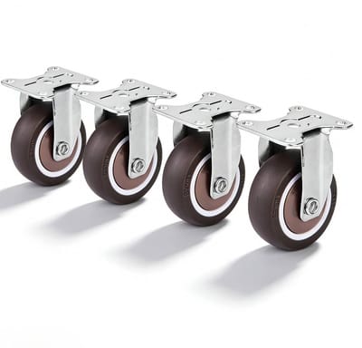 Verwijderbare 2 Inch TPE Rubber Stoelwielen met Geluiddemping - Set van 4 Stuks voor Vaste Stoelen en Meubels