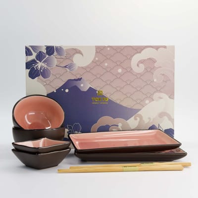 Tokyo Design Studio - Glassy Pink - Servies Set - Sushi Servies - 8-delig - 2 Personen - Roze