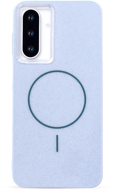 Casemania Hoesje Geschikt voor Samsung Galaxy A17 5G - Licht Blauw - Glitter Magnetisch Siliconen Telefoonhoesje Geschikt voor MagSafe en Draadloos Opladen