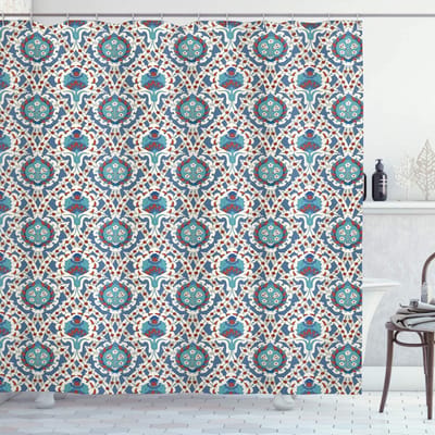 ABAKUHAUS – Orientaalse douchegordijn 175x200 cm – Polyester – Multikleurig