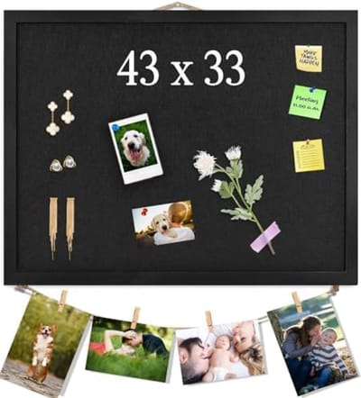 PromoHome Zwart Prikbord met Vilt - Compact Memobord voor Kantoor en Thuis