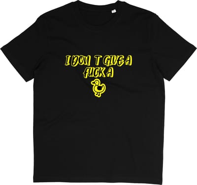Grappig T Shirt Met Quote: I Don't Give a Fuck a Duck - Zwart - Maat S