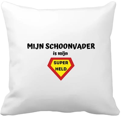 Akyol - mijn schoonvader is mijn superheld Kussen hoes - Papa - super schoonvader - vader cadeautjes - vaderdag - verjaardag - geschenk - kado - 40 bij 40 cm