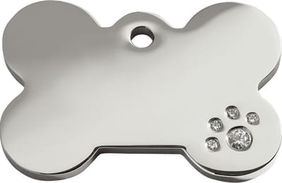 Red Dingo Hondenpenning - maat L - bot met Swarovski - 4,8 cm x 3,2 cm