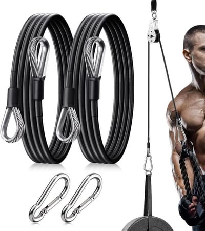 Fitness Kabel - Trainingskabel Gym - Kracht Training - Ergonomisch Ontwerp - 2 stuks - Zwart