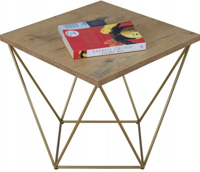 FutuStal - Stalen Stijl - Tafel - Goud - Dąb Lancelot