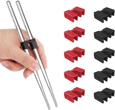 10 stuks herbruikbare eetstokkenhulpjes, ideaal voor beginners, volwassenen en kinderen. Hulp bij het oefenen en beheersen van eetstokken voor Chinese, Japanse en Koreaanse voedsel.