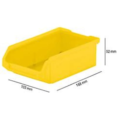 Magazijnbak LF 210 SSI Schäfer - polypropeen - L 168 x B 103 x H 52 mm - 0,5 l - geel