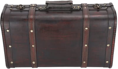 Jhubers- Opbergdoos Decoratieve Koffer - Vintage Hout - 37,8 x 22,9 x