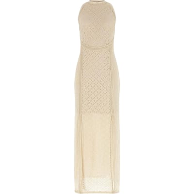 Guess New Liza Mouwloze Jurk Beige M Vrouw