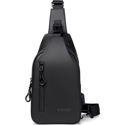 WEIXER hommes mode multifonction sac à bandoulière sac à bandoulière sur épaule voyage sac à bandoulière Pack messager Pack sac de poitrine pour homme One size noir
