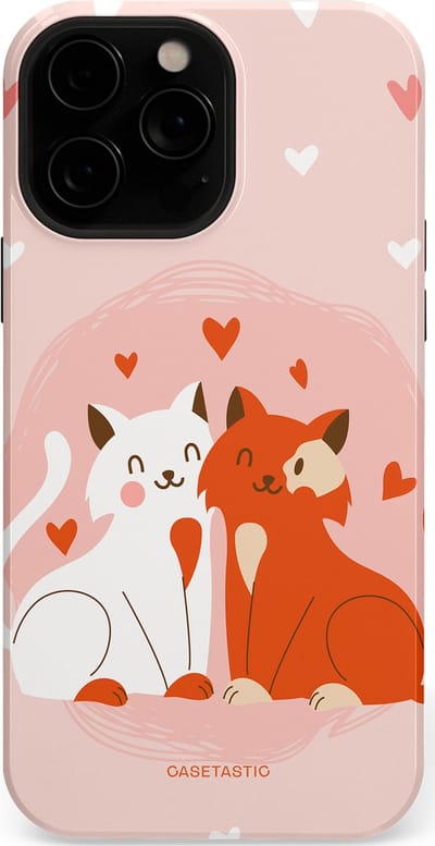 Casetastic Hoesje Geschikt voor Apple iPhone 13 Pro Max Magsafe - Stijlvolle Beschermende Duo-layer Case - Romantische Katten Liefde