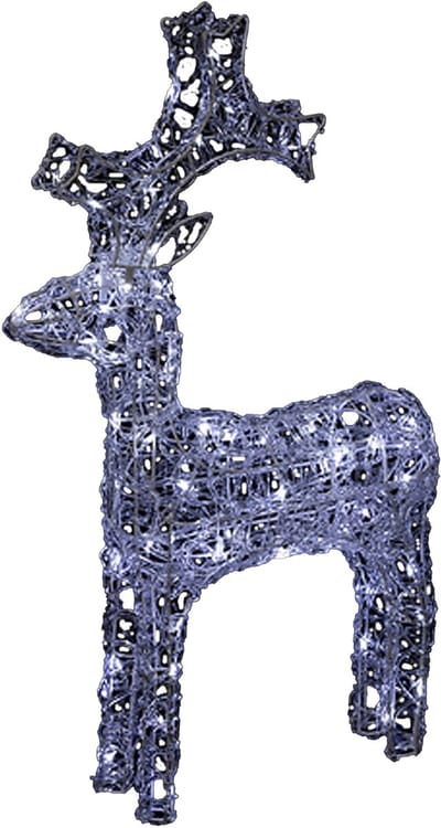 Feeric Lights & Christmas Kerstverlichting figuur - rendier - 3D - H87 cm - 100 led lampjes - buiten - verlichte dieren