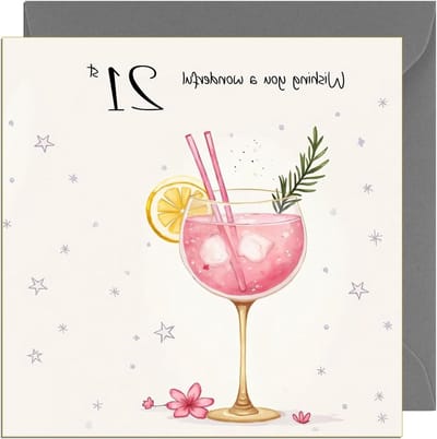 Verjaardagskaarten - Wenskaarten Kaartjes - Feestelijke Groeten - Extra Dikke Kaart - 15x15 cm - Roze