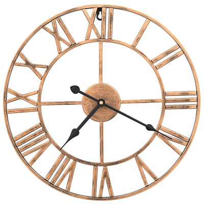 vidaXL - Wandklok - 40 - cm - metaal - goudkleurig