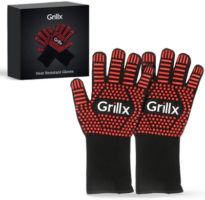 Grillx Hittebestendige Handschoenen - 2 stuks - Ovenwanten - BBQ Handschoenen tot 500°C - Ovenhandschoenen - Kamado Accesoires