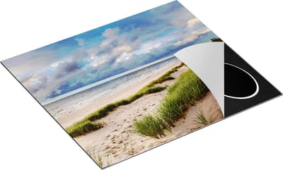 Chefcare Inductie Beschermer Strand en Duinen met Bewolking - 60x50 cm - Afdekplaat Inductie - Kookplaat Beschermer - Inductie Mat