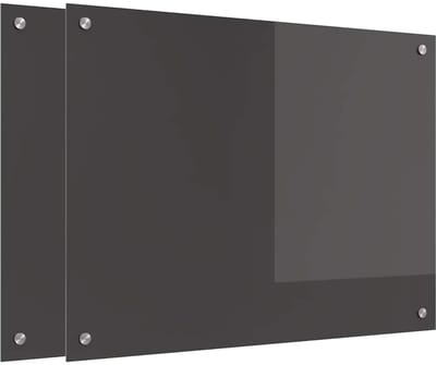 vidaXL - Keukenachterwand - 2 - st - Donkergrijs - 80 - x - 60 - cm - gehard - glas
