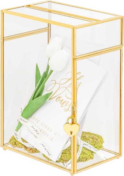 Glazen Geschenkdoos met Sleuf en Slot voor Enveloppen en Luxe Decoratie