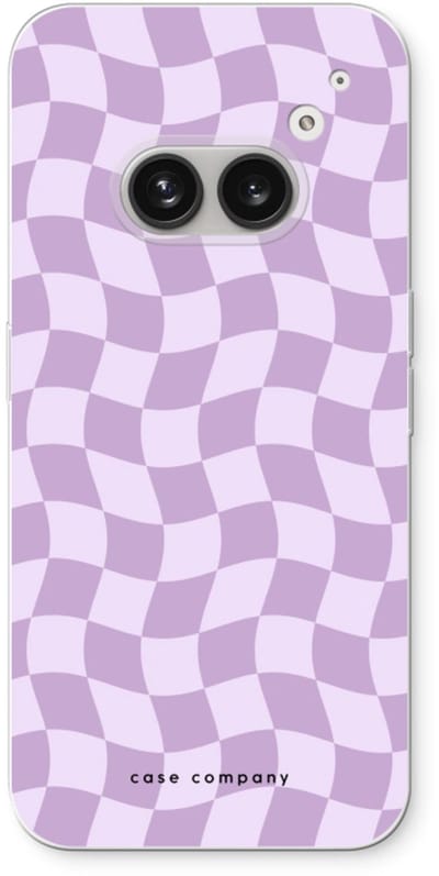 Case Company® - Hoesje geschikt voor Nothing Phone (2a) hoesje - Grid Paars - Soft Cover Telefoonhoesje - Bescherming aan alle Kanten en Schermrand