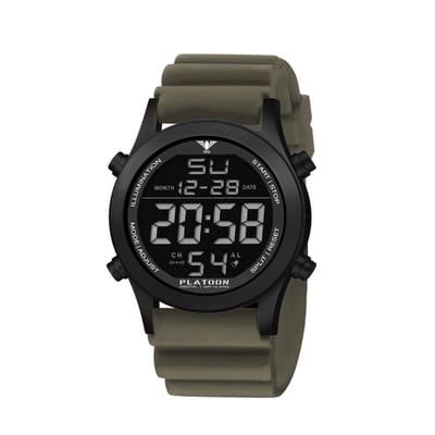 KHS - KHS.PLABSD.DSGO - Polshorloge - Heren - Kwarts - PLATOON Black Steel Digital