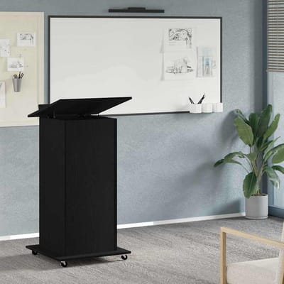 vidaXL - Podium - Zwart - Eiken - Bewerkt - hout - 55 - x - 55 - x - 107 - cm