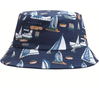 Opvouwbare zeilboot graffiti visser ademende beschermende bucket hat ontworpen voor zowel mannen als vrouwen, geschikt voor zomerse sportactiviteiten, bergwandelen en als zonnehoed voor beide geslachten. black