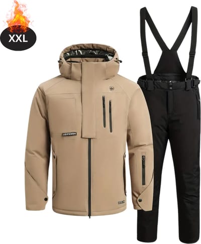 Bovista Skipak - SkiBroek - Skijas - Ski Suit - Wintersport - Heren - 2-Delig - Khaki - Maat XXL