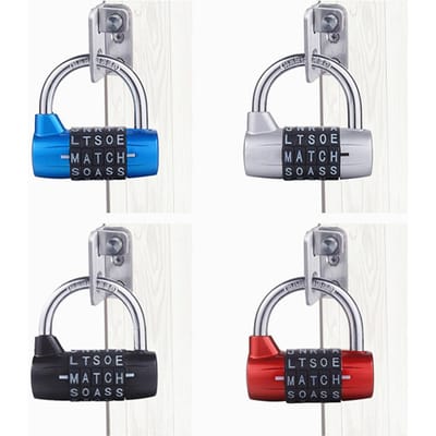 Cadenas à combinaison de lettres à 5 molettes Serrure de sécurité Extérieur Camping Kit de voyage Mot de passe de journal Cadenas pour bagages noir