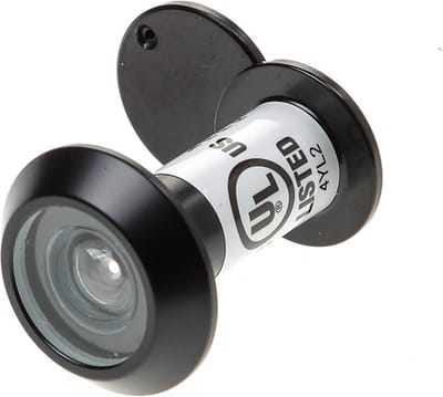 Deurspion ø14mm met afsluitklepje, zichthoek 180⁰, voor 90 minuten brandwerende deuren, deurdikte 35-58mm, massief staal , kleur zwart