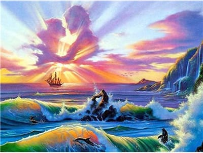 Diamond Painting 5D Landschapen 40 X 30 Cm Full size ronde steentjes