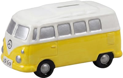 Clayre & Eef Spaarpot Bus Blauw Keramiek