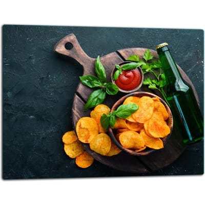 TMK ArtDeko Serie - Glazen Snijplank - 52x40 cm - Inductiegeschikt - Antislip