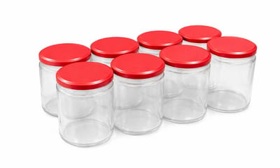 Natuurlijker leven® - Glazenpotten - Inmaakpotten - 500 ml - met twist-off deksel Bordeaux - 8 stuks