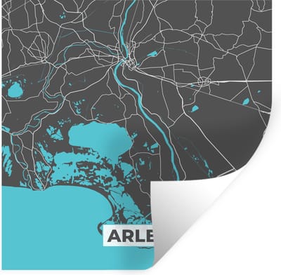Muurstickers - Sticker Folie - Arles - Frankrijk - Plattegrond - Stadskaart - Kaart - 100x100 cm - Plakfolie - Muurstickers Kinderkamer - Zelfklevend Behang XXL - Zelfklevend behangpapier - Stickerfolie