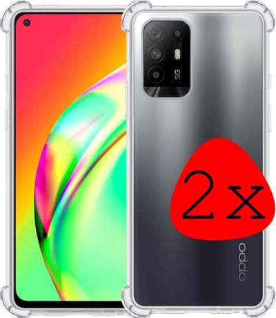Hoesje 2 Stuks - Geschikt voor OPPO A94 5G - Sterk & Shockproof - Siliconen Case - Back Cover - Telefoon Hoes Shock Proof - Transparant