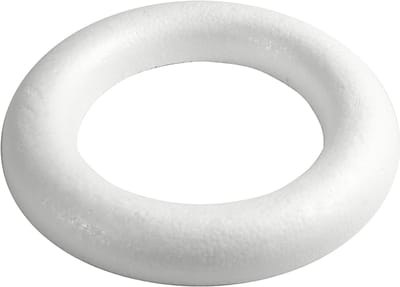 Ringen met platte achterkant, afm 35 cm, dikte 46 mm, wit, 1 stuk