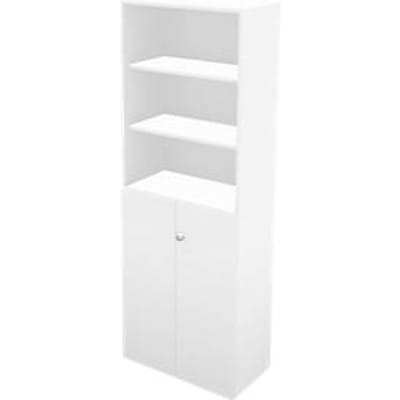 Schäfer Shop Genius TETRIS WALL combi-boekenkast, 6 OH, 3 open vakken + 2 deuren, B 800 x D 440 x H 2250 mm, wit